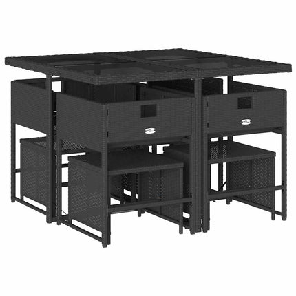 Garden Dining Set Black, cream white