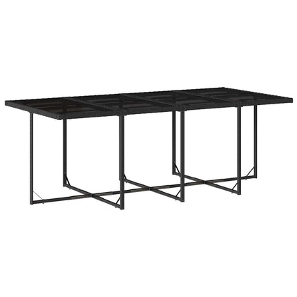 Garden Dining Set Black Poly Rattan 9 Piece