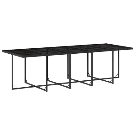 Garden Dining Set Black Poly Rattan Large Foldable