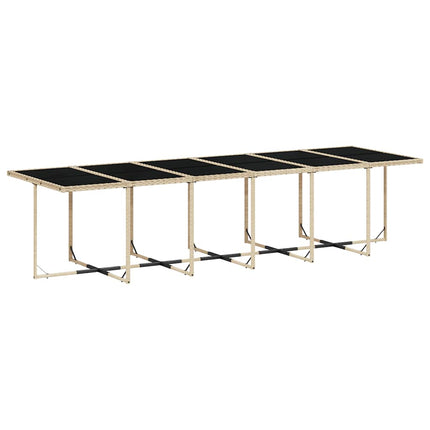 Garden Dining Set Black, Cream White