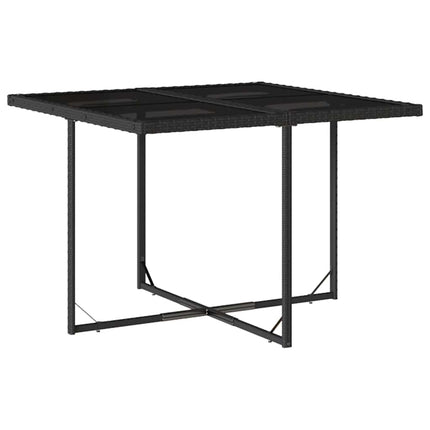 Garden Dining Set Black and Cream White PE Rattan Large Foldable