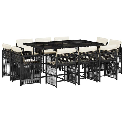 Garden Dining Set Black, Cream White