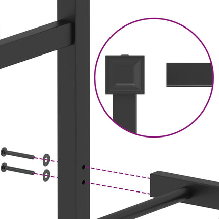 Metal Bed Frame without Mattress with Headboard Black 59.1"x78.7