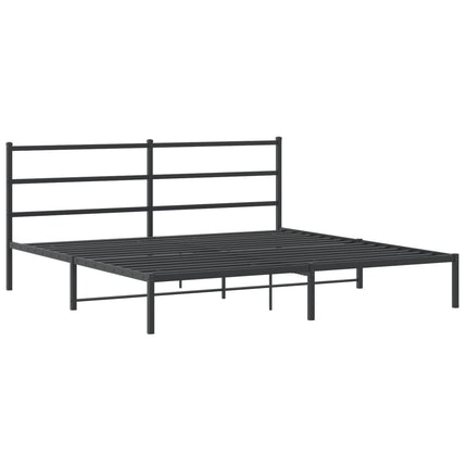 Metal Bed Frame without Mattress with Headboard Black 76"x79.9