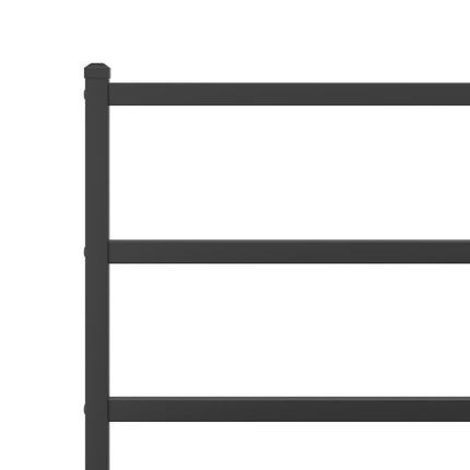 Metal Bed Frame without Mattress with Footboard Black 59.1"x78.7