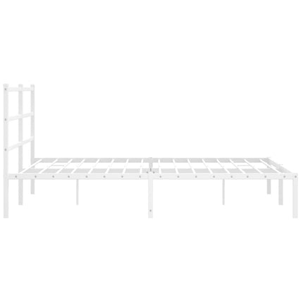 Metal Bed Frame without Mattress with Headboard White 59.1"x78.7