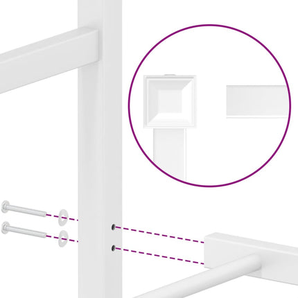 Metal Bed Frame without Mattress with Footboard White 76"x79.9