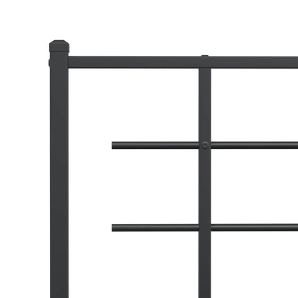 Metal Bed Frame without Mattress with Headboard Black 59.1"x78.7