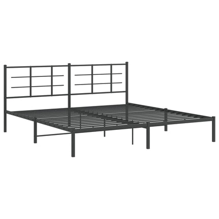 Metal Bed Frame without Mattress with Headboard Black 76"x79.9