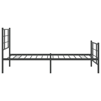 Metal Bed Frame without Mattress with Footboard Black 39.4"x78.7