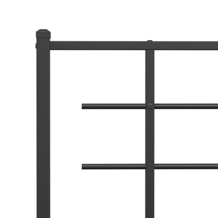 Metal Bed Frame without Mattress with Footboard Black 39.4"x78.7