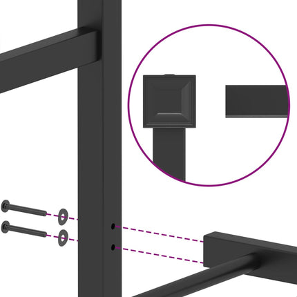 Metal Bed Frame without Mattress with Footboard Black 39.4"x78.7