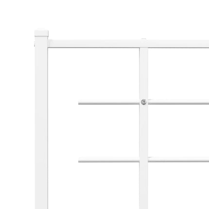 Metal Bed Frame without Mattress with Footboard White 59.1"x78.7