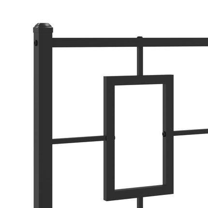 Metal Bed Frame without Mattress with Headboard Black 39.4"x78.7