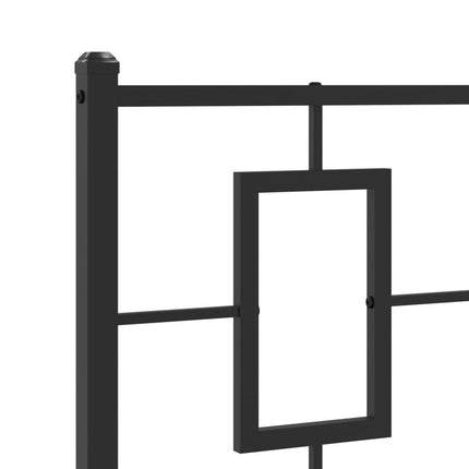 Metal Bed Frame without Mattress with Footboard Black 39.4"x78.7