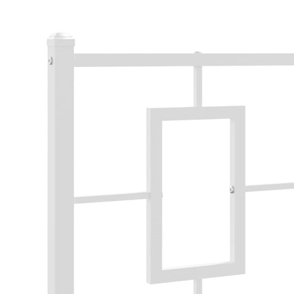 Metal Bed Frame without Mattress with Headboard White 39.4"x78.7