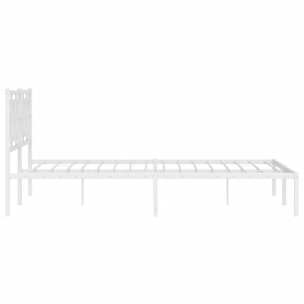 Metal Bed Frame without Mattress with Headboard White 59.1"x78.7