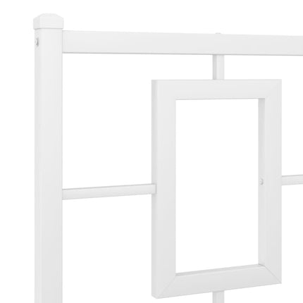Metal Bed Frame without Mattress with Headboard White 59.1"x78.7