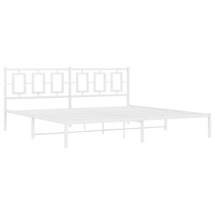 Metal Bed Frame without Mattress with Headboard White 76"x79.9