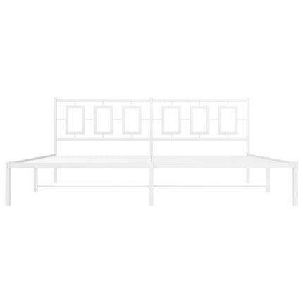 Metal Bed Frame without Mattress with Headboard White 76"x79.9