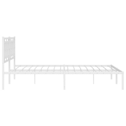 Metal Bed Frame without Mattress with Headboard White 76"x79.9