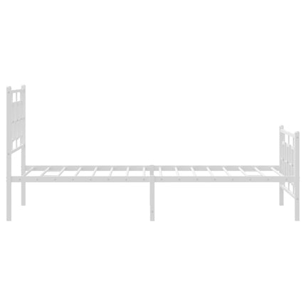 Metal Bed Frame without Mattress with Footboard White 39.4"x78.7