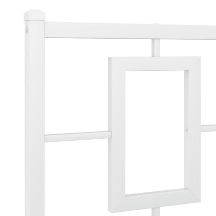 Metal Bed Frame without Mattress with Footboard White 76"x79.9