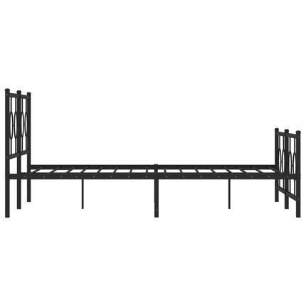 Metal Bed Frame without Mattress with Footboard Black 59.1"x78.7