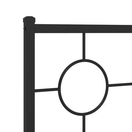 Metal Bed Frame without Mattress with Footboard Black 59.1"x78.7