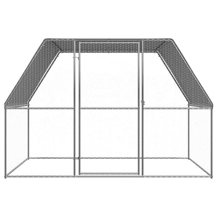 Chicken Cage Silver and Gray 9.8‘x6.6‘x6.6‘ Galvanized Steel