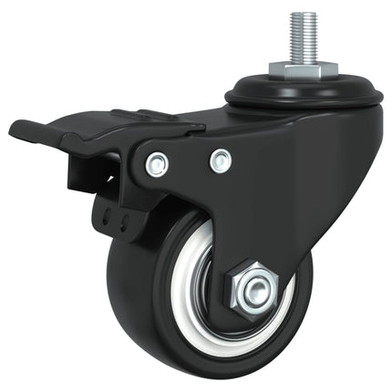Caster Wheels 4 pcs Black 1.4" Iron