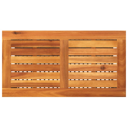Patio Table Black 27.6"x15"x16.5" Poly Rattan Acacia Wood