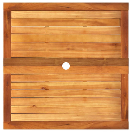 Patio Table Black 31.5"x31.5"x29.5" Poly Rattan Acacia Wood