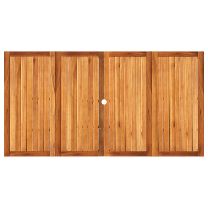 Patio Table Black 70.9"x35.4"x29.5" Poly Rattan Acacia Wood