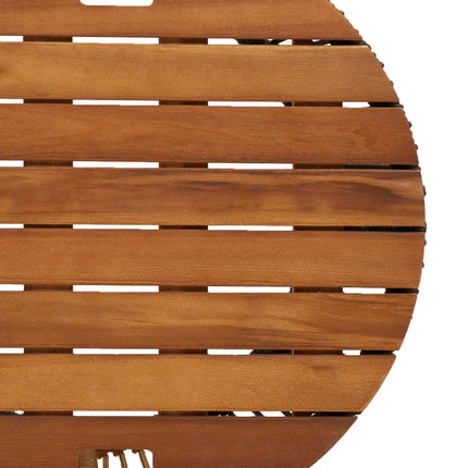 Patio Side Tables 2 pcs with Wooden Top Beige Poly Rattan