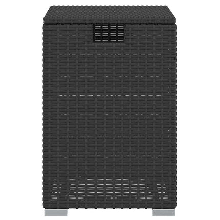 Propane Tank Cover Table Black 15.7"x15.7"x23.6" Poly Rattan