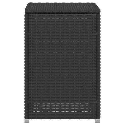 Propane Tank Cover Table Black 15.7"x15.7"x23.6" Poly Rattan
