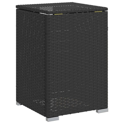 Propane Tank Cover Table Black 15.7"x15.7"x23.6" Poly Rattan