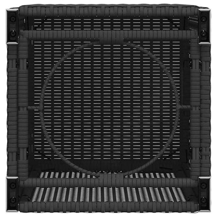 Propane Tank Cover Table Black 15.7"x15.7"x23.6" Poly Rattan