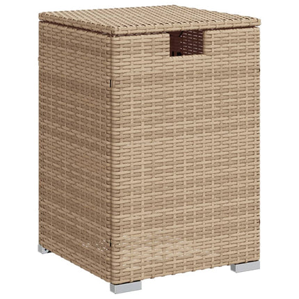 Propane Tank Cover Table Beige 15.7"x15.7"x23.6" Poly Rattan