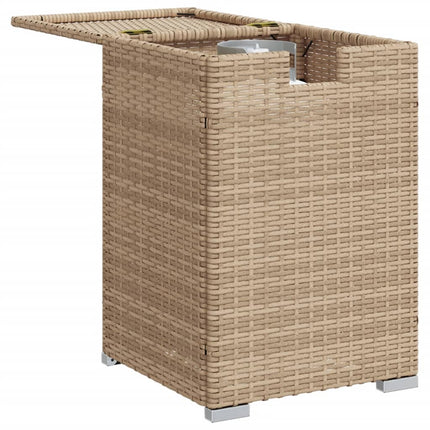 Propane Tank Cover Table Beige 15.7"x15.7"x23.6" Poly Rattan