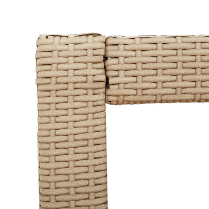 Patio Side Table with Wooden Top Beige 23.6"x15.7"x29.5" Poly Rattan