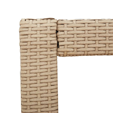 Patio Side Table with Wooden Top Beige 39.4"x15.7"x29.5" Poly Rattan