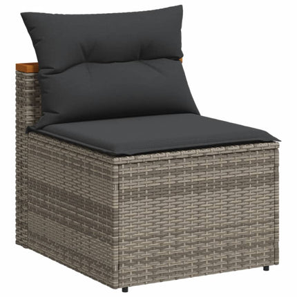 Patio Sofas Armless with Cushions 2 pcs Gray Poly Rattan