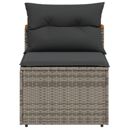 Patio Sofas Armless with Cushions 2 pcs Gray Poly Rattan