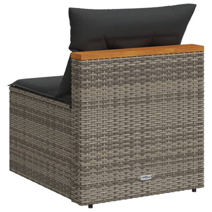 Patio Sofas Armless with Cushions 2 pcs Gray Poly Rattan