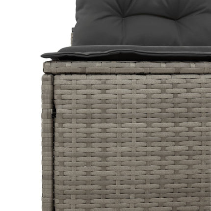 Patio Sofas Armless with Cushions 2 pcs Gray Poly Rattan