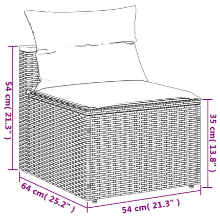 Patio Sofas Armless with Cushions 2 pcs Gray Poly Rattan