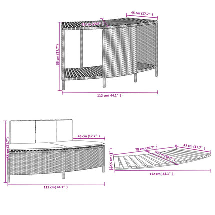 Hot Tub Surround Gray Poly Rattan and Solid Wood Acacia