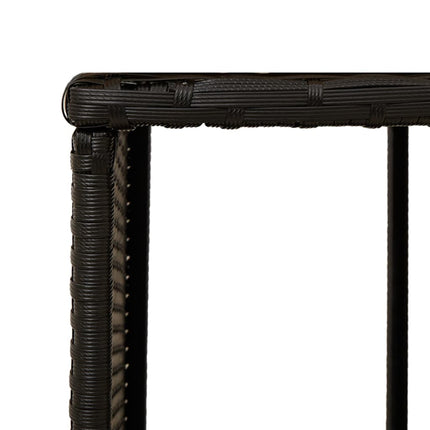 Hot Tub Surround Black Poly Rattan and Solid Wood Acacia